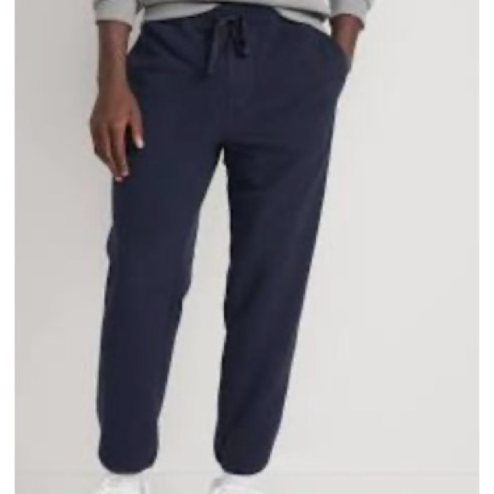 NWT old navy gender neutral thick microfleece taper navy sweatpants men Large